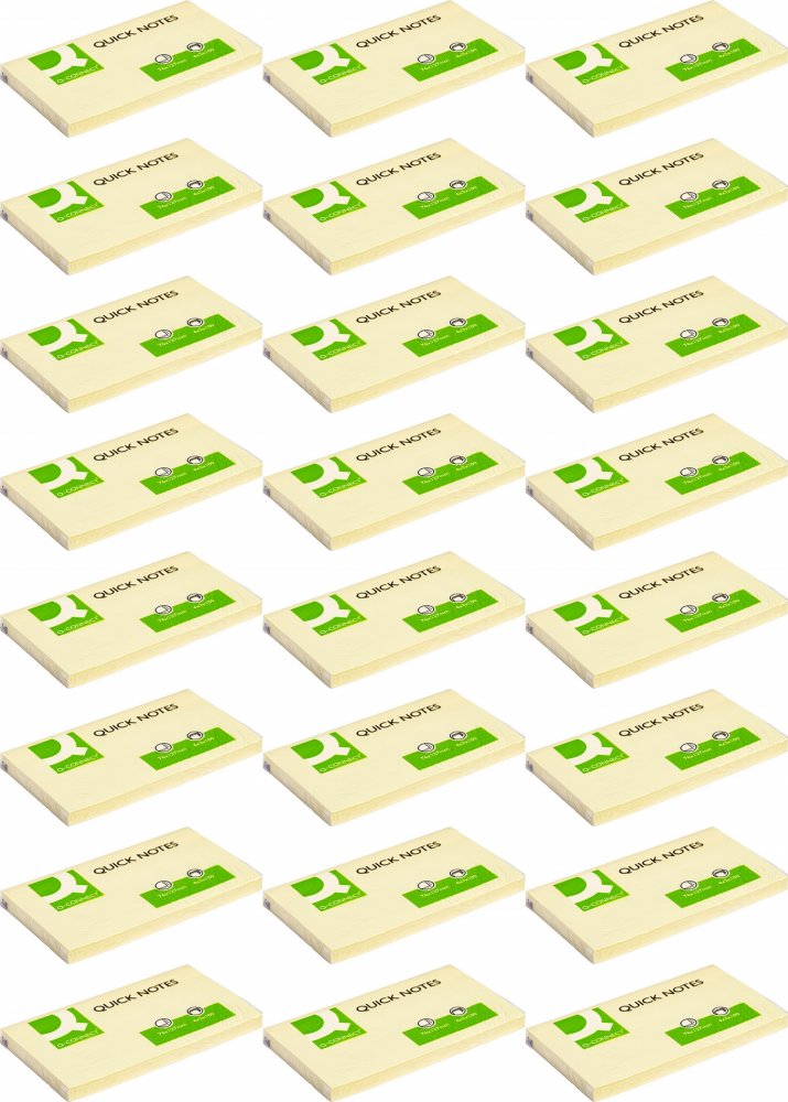 24x Karteczki samoprzylepne Q-Connect, 76x127mm, 100 karteczek, żółty pastelowy