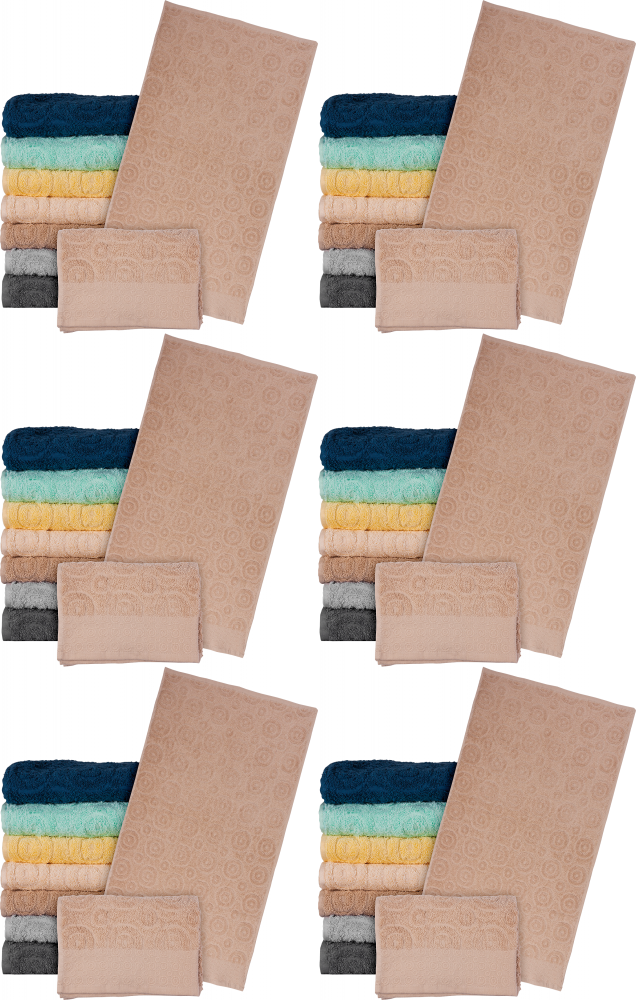 6x Ręcznik Reis Egypt, bawełna frotte, 70x140cm, 500g/m2, beżowy