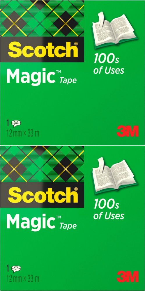 2x Taśma klejąca Scotch Magic, 12mmx33m, 1 sztuka, przezroczysty
