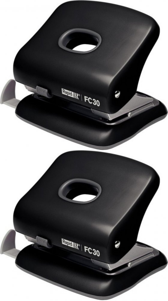 2x Dziurkacz Rapid FC30, do 30 kartek, czarny