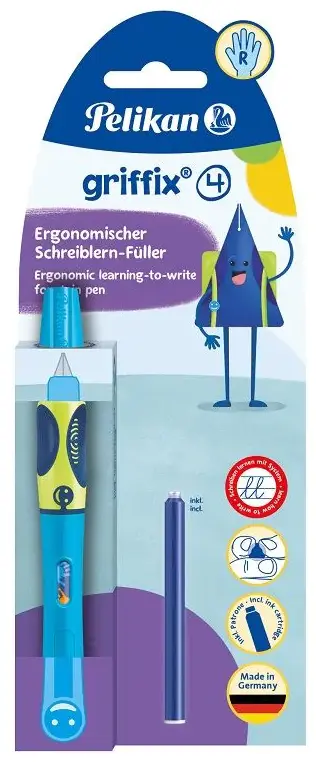 Pióro do nauki pisania Pelikan Griffix Neon Fresh Blue, niebieski