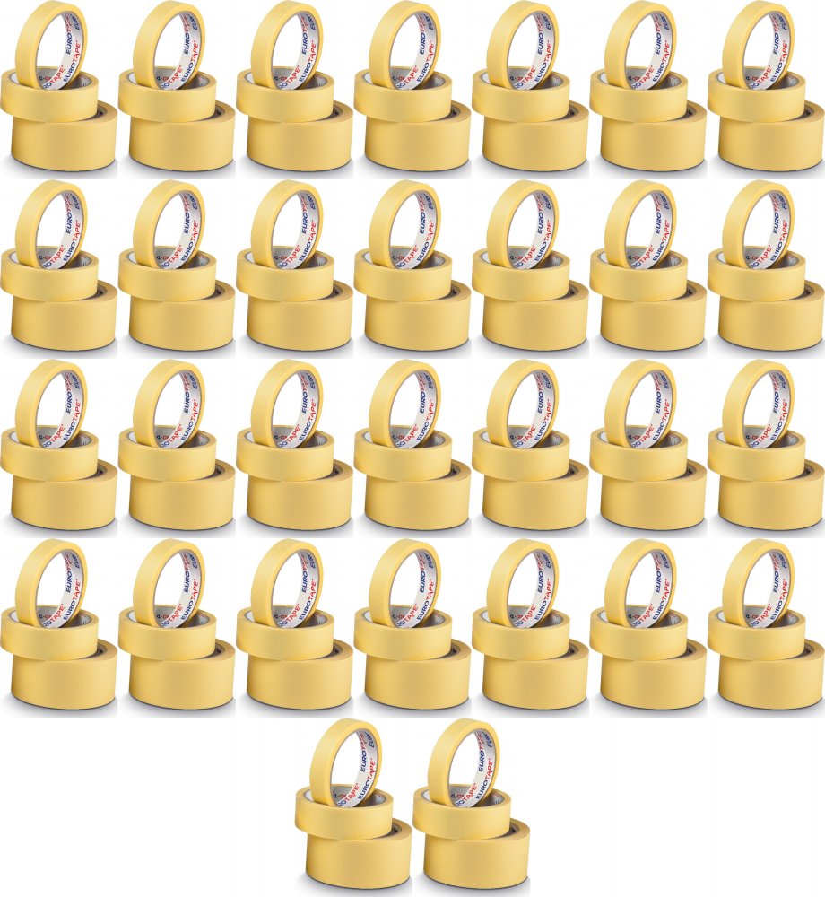 72x Taśma maskująca Dalpo, Euro-Tape, 25mm x 33m, żółty