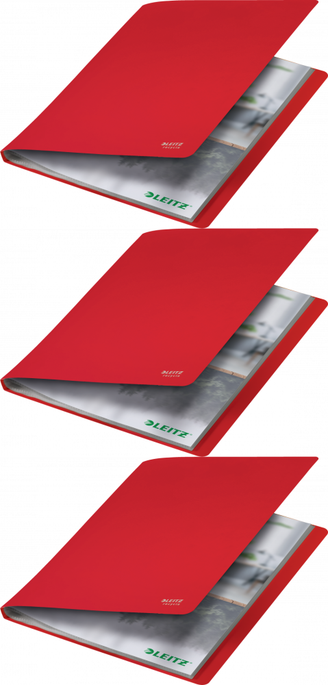 3x Album ofertowy Leitz Recycle, A4, 20 koszulek, czerwony