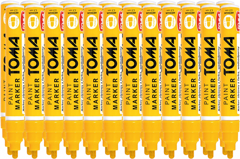 24x Marker olejowy Toma TO-440, okrągła, 2.5mm, żółty