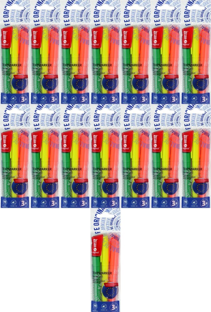 15x Zakreślacz MemoBe, ścięta, 3 sztuki, mix kolorów