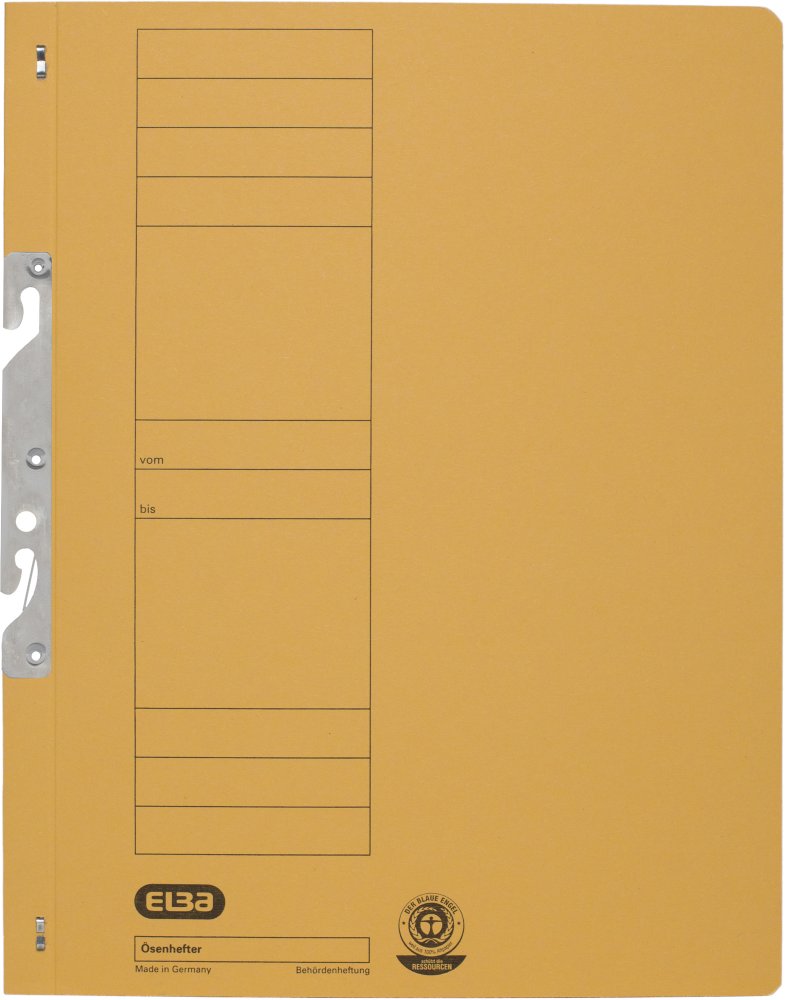 Skoroszyt hakowy Elba 1/1, A4, żółty