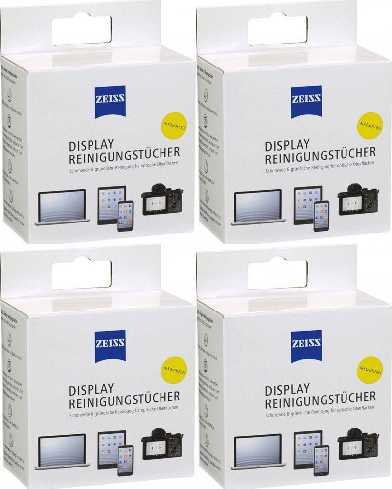 4x Chusteczki do czyszczenia ekranów, tabletów i laptopów Zeiss, 10 sztuk