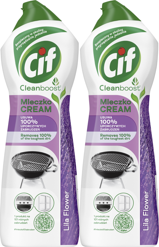 2x Mleczko do czyszczenia Cif Cream Lila Flowers, 780g