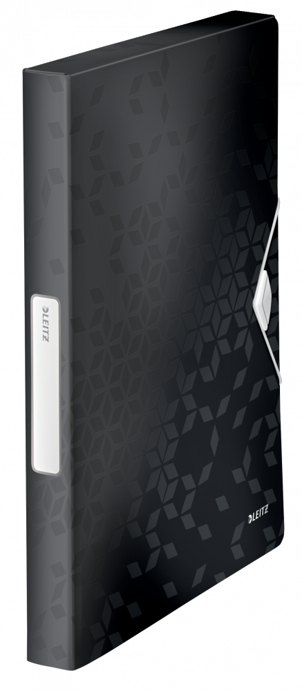 Teczka plastikowa z gumką Leitz Wow, A4, 30mm, czarny