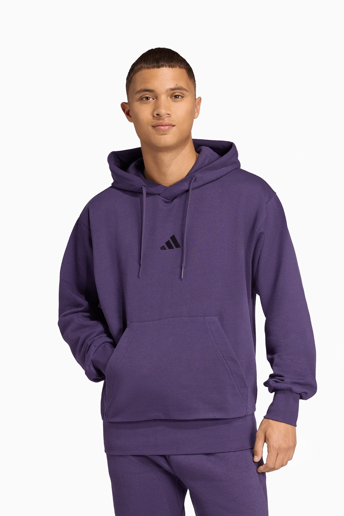 Bluza z kapturem adidas Essentials Feelcozy Fleece - Fioletowy