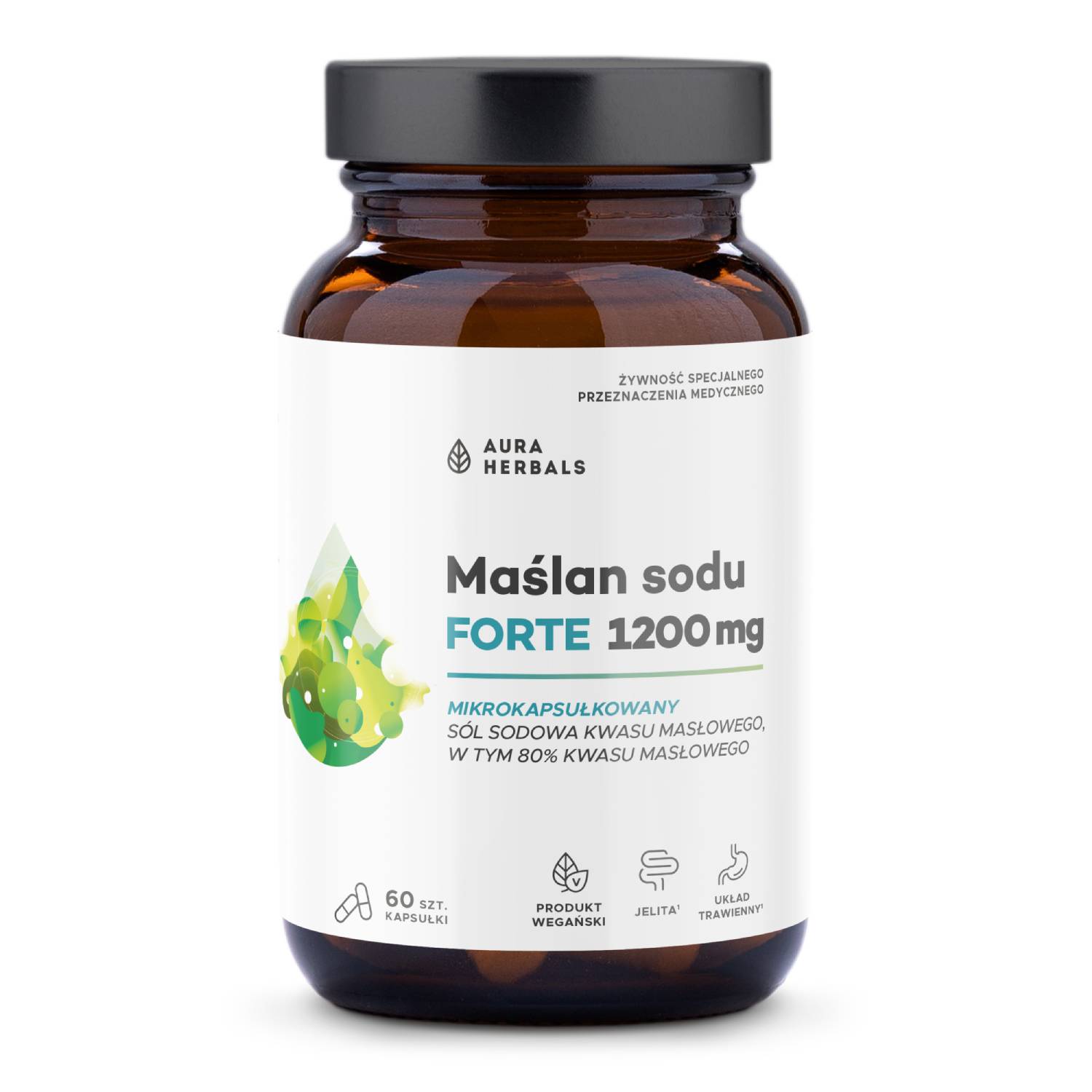 Aura herbals, maślan sodu forte, 60 kapsułek
