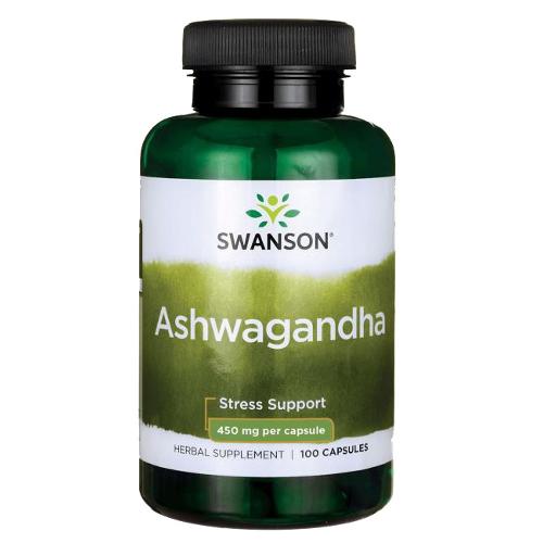 Swanson - ashwagandha 450 mg, wsparcie odporności oraz utrzymanie dobrego samopoczucia, 100 kapsułek