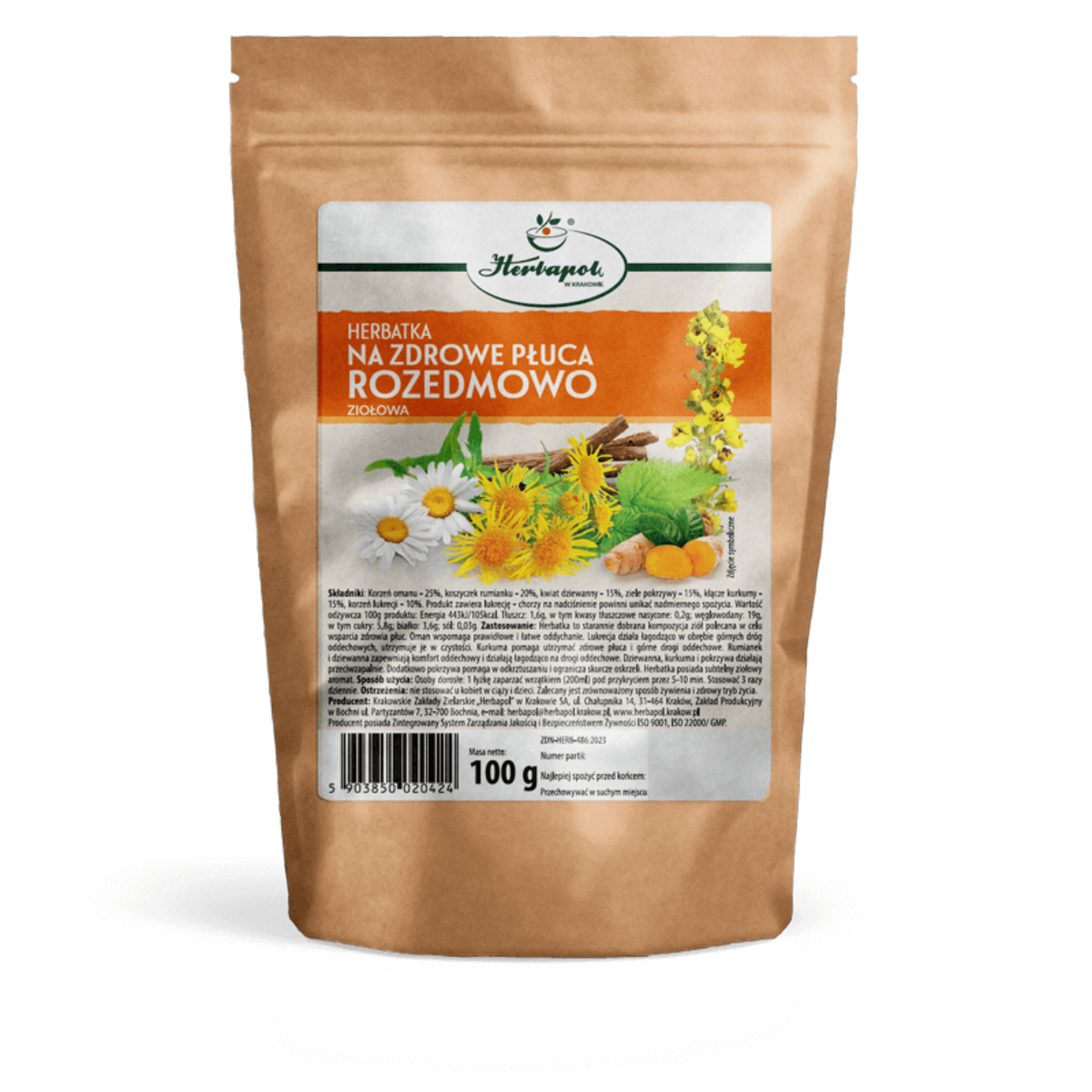 Herbapol kraków herbatka fix, na zdrowe płuca rozedmowo, 100 g