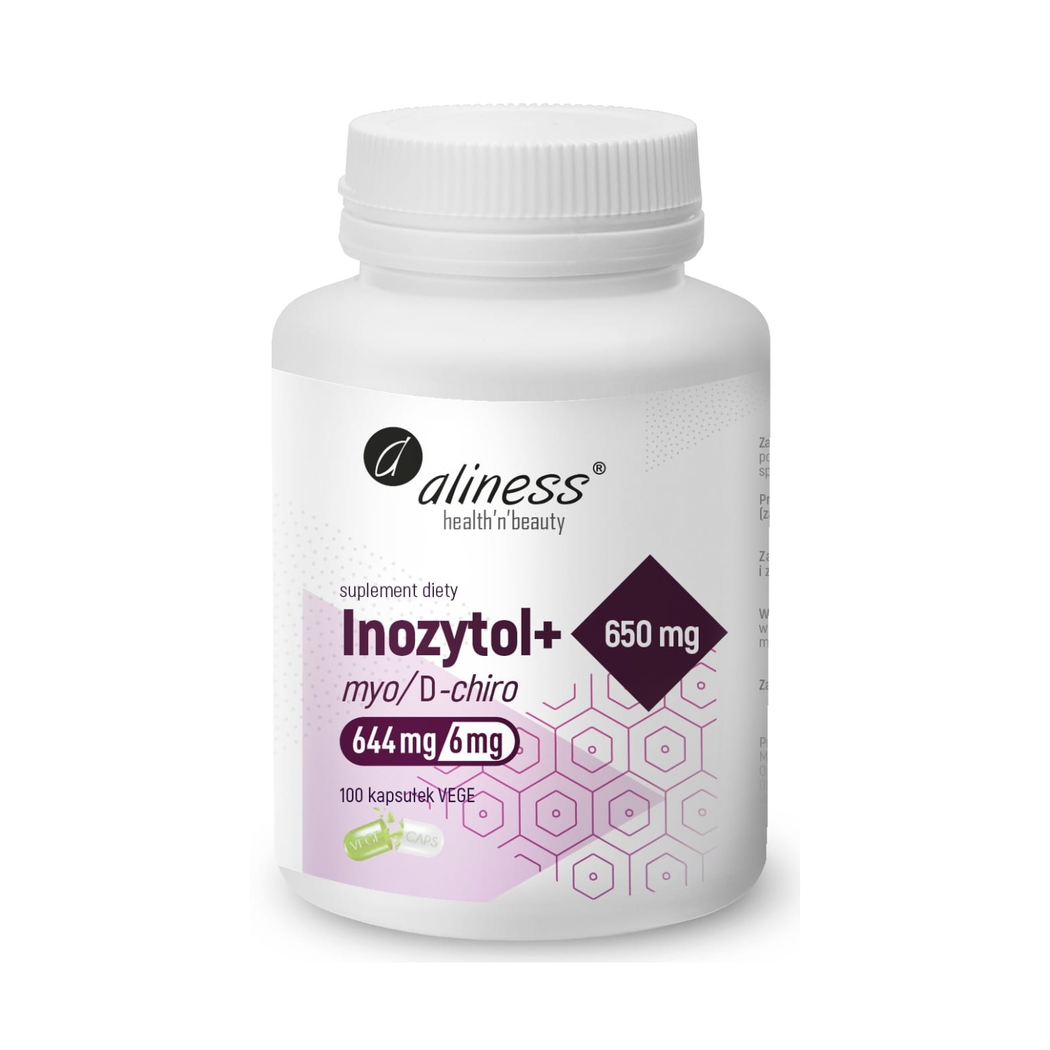 Aliness, inozytol myo/d-chiro, 100 kapsułek