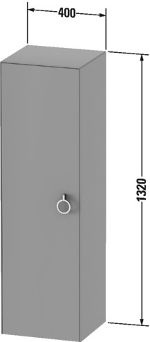 Duravit White Tulip szafka 40 cm półwysoka wisząca prawa biały wysoki połysk WT1333R8585