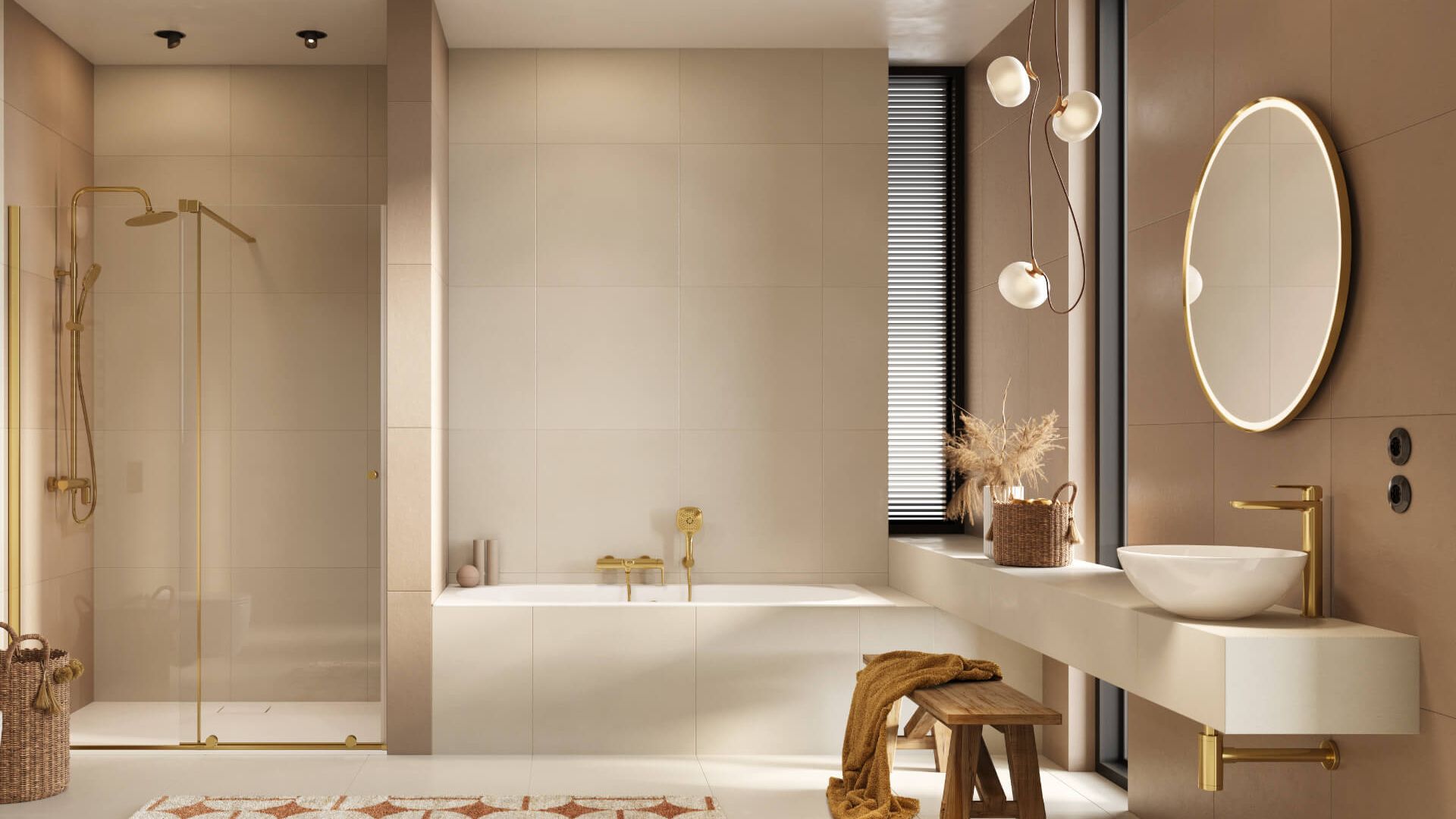 Excellent Corido lustro 100x100 cm okrągłe z oświetleniem z matą grzewczą miedź szczotkowana DOEX.CO100.CB - Wysyłka w 24h