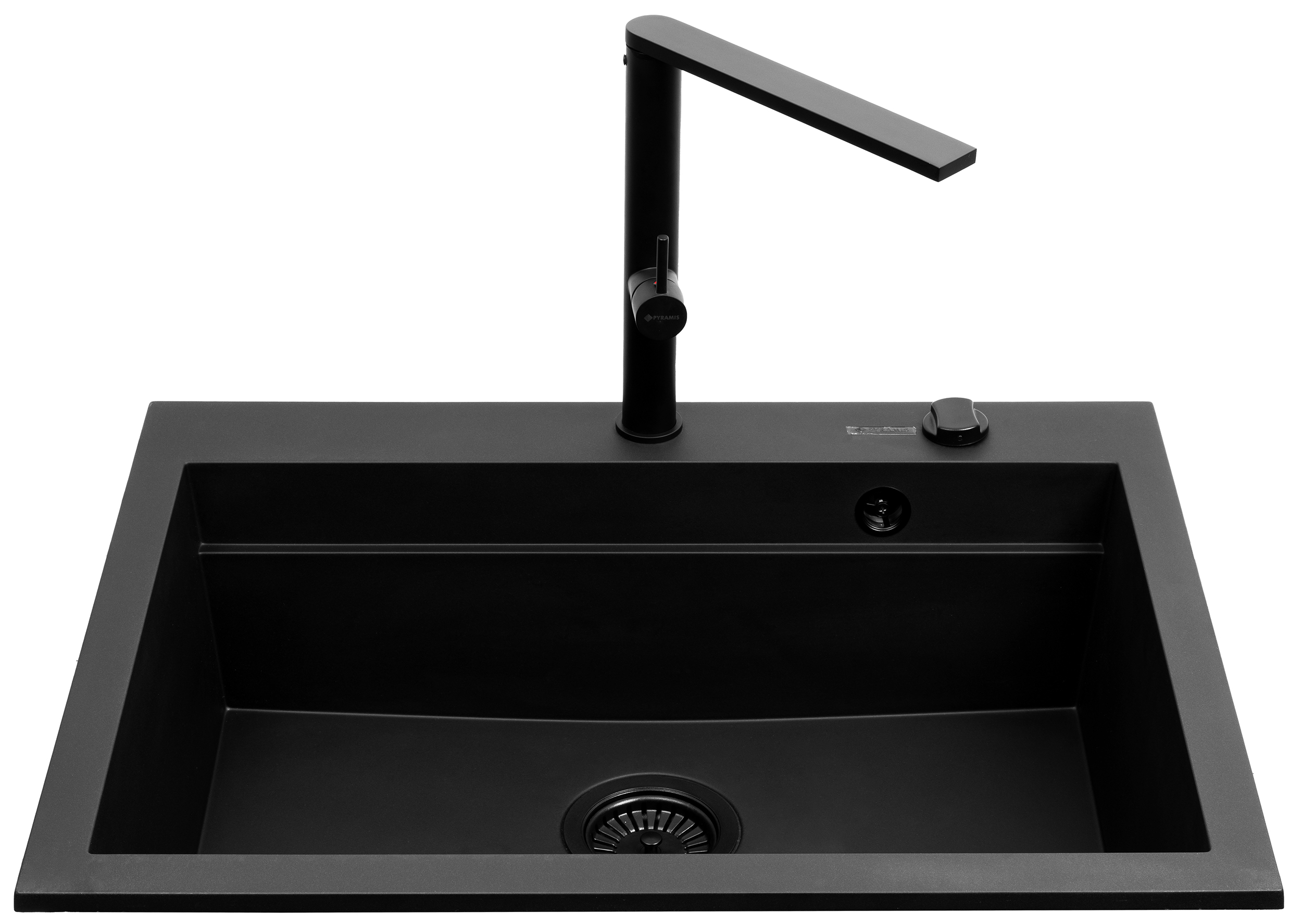 Pyramis Siros zlewozmywak z baterią czarny 070177802BT