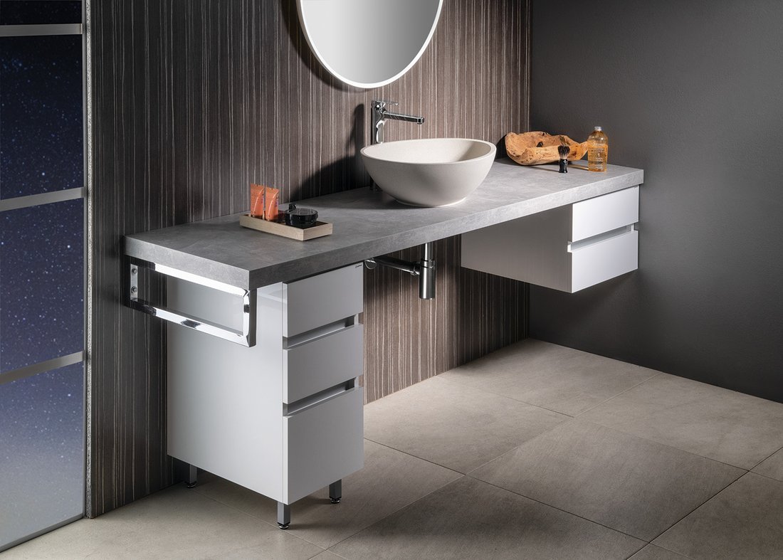 Sapho Punc umywalka 53x39 cm nablatowa owalna betonowa biały piaskowiec BH7000