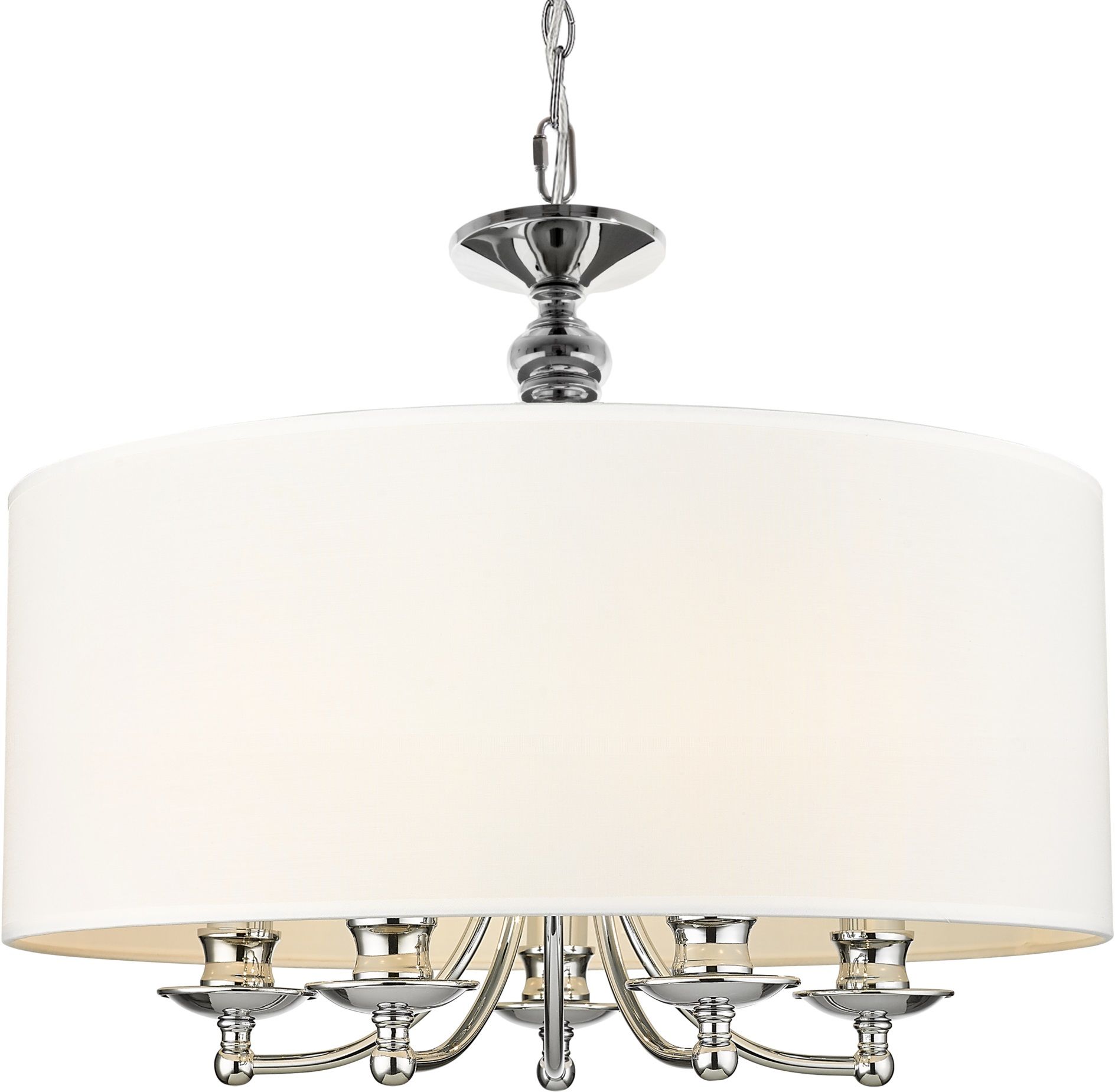 CosmoLight Abu Dhabi lampa wisząca 5x40 W biała-chrom P05406CH-WH - Wysyłka w 24h