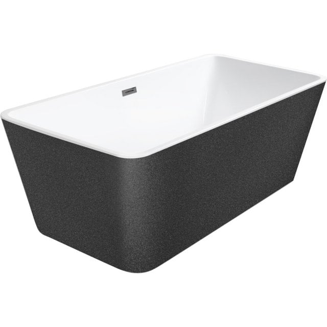 BESCO Wanna wolnostojąca EVITA GRAFIT 160x80 maskownica syfonu z prze