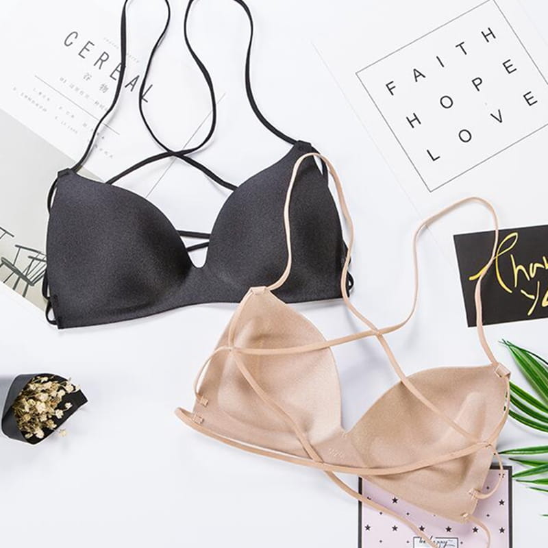 Biustonosz bezszwowy push up głęboki dekolt S10