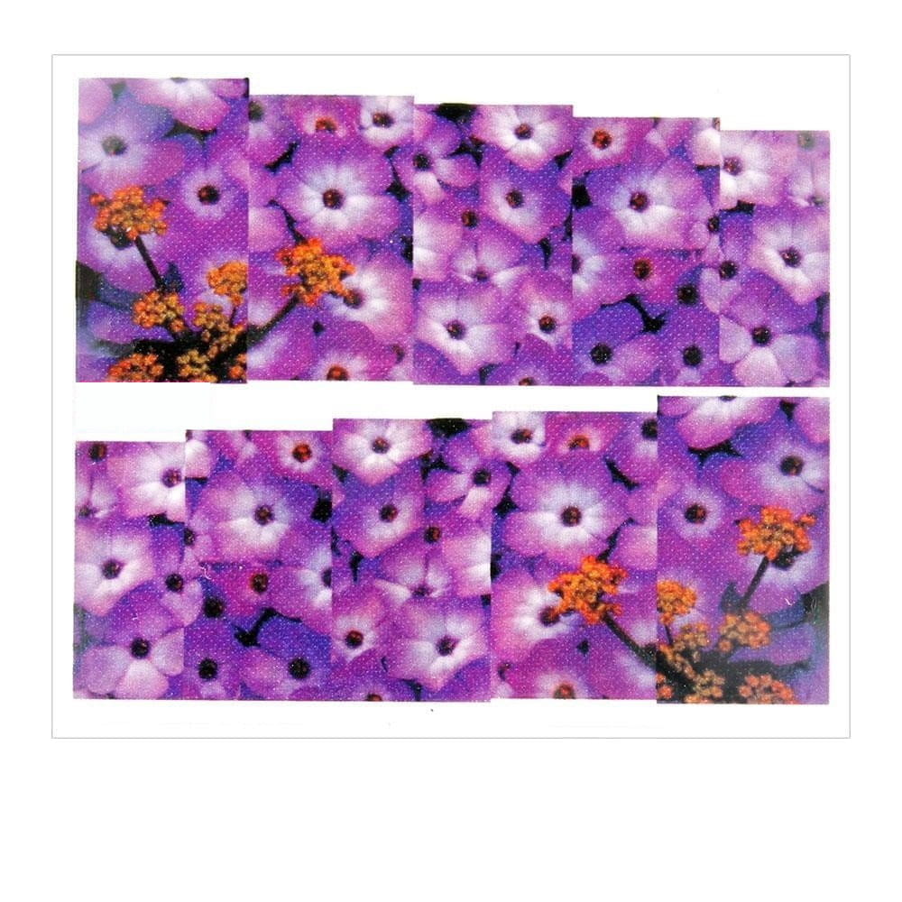 Naklejki wodne do paznokci arkusz 6,5 x 5,5 cm na 10 palców Nr 1588