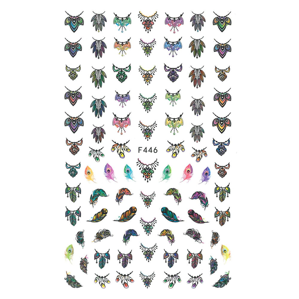 Naklejki do paznokci cienkie samoprzylepne wzory ornamenty F446