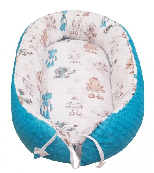 Otulacz kokon dla niemowląt wz. Minky morski/Roboty