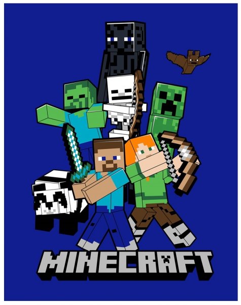 Koc polarowy licencyjny Minecraft 110x140 wz. MC003