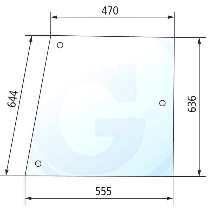 Szyba boczna prawa CASE 644 1246 1255 3223776R1, 520513