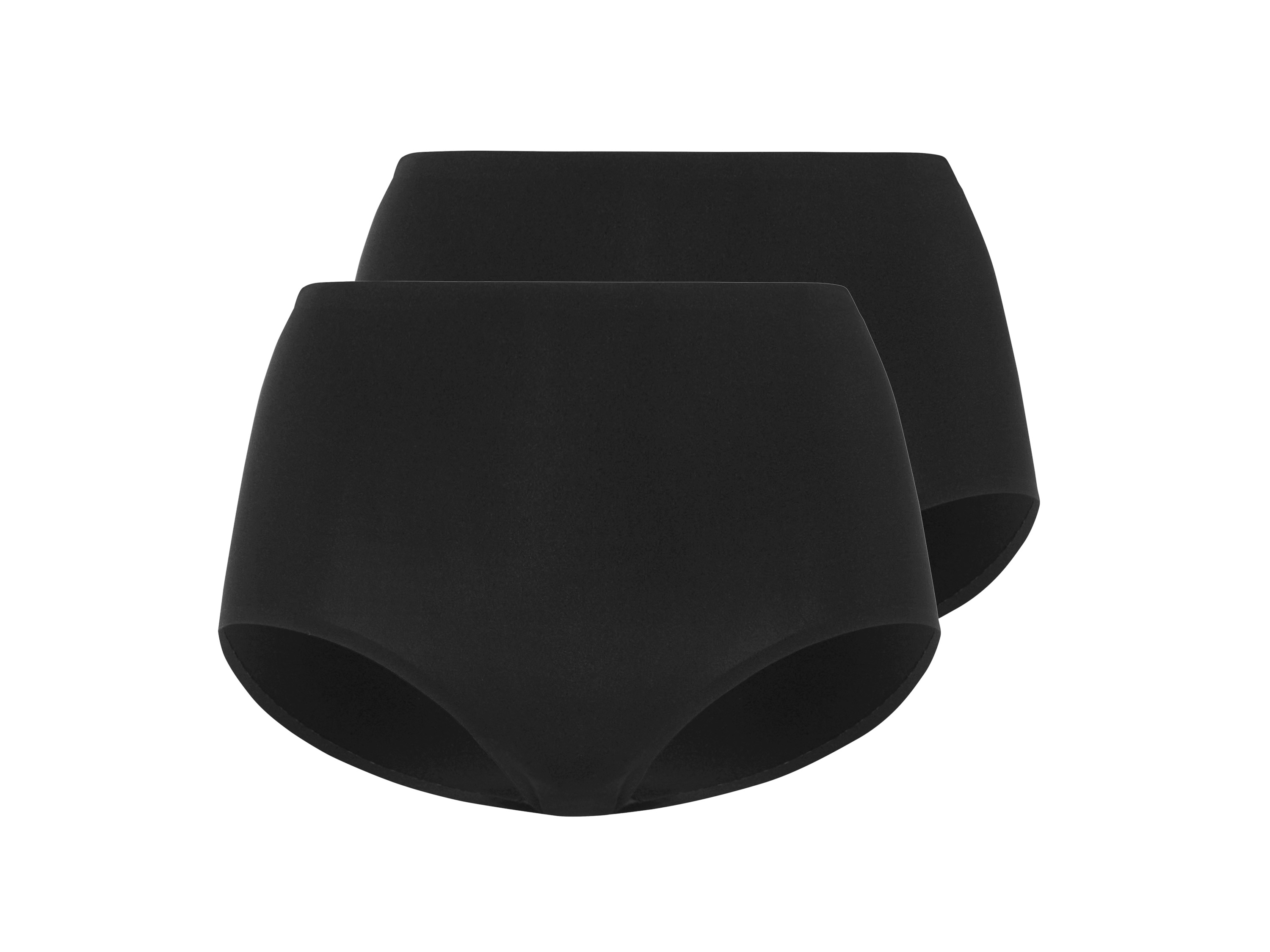 esmara Majtki figi damskie bezszwowe, 2 pary Czarny, XS 32/34