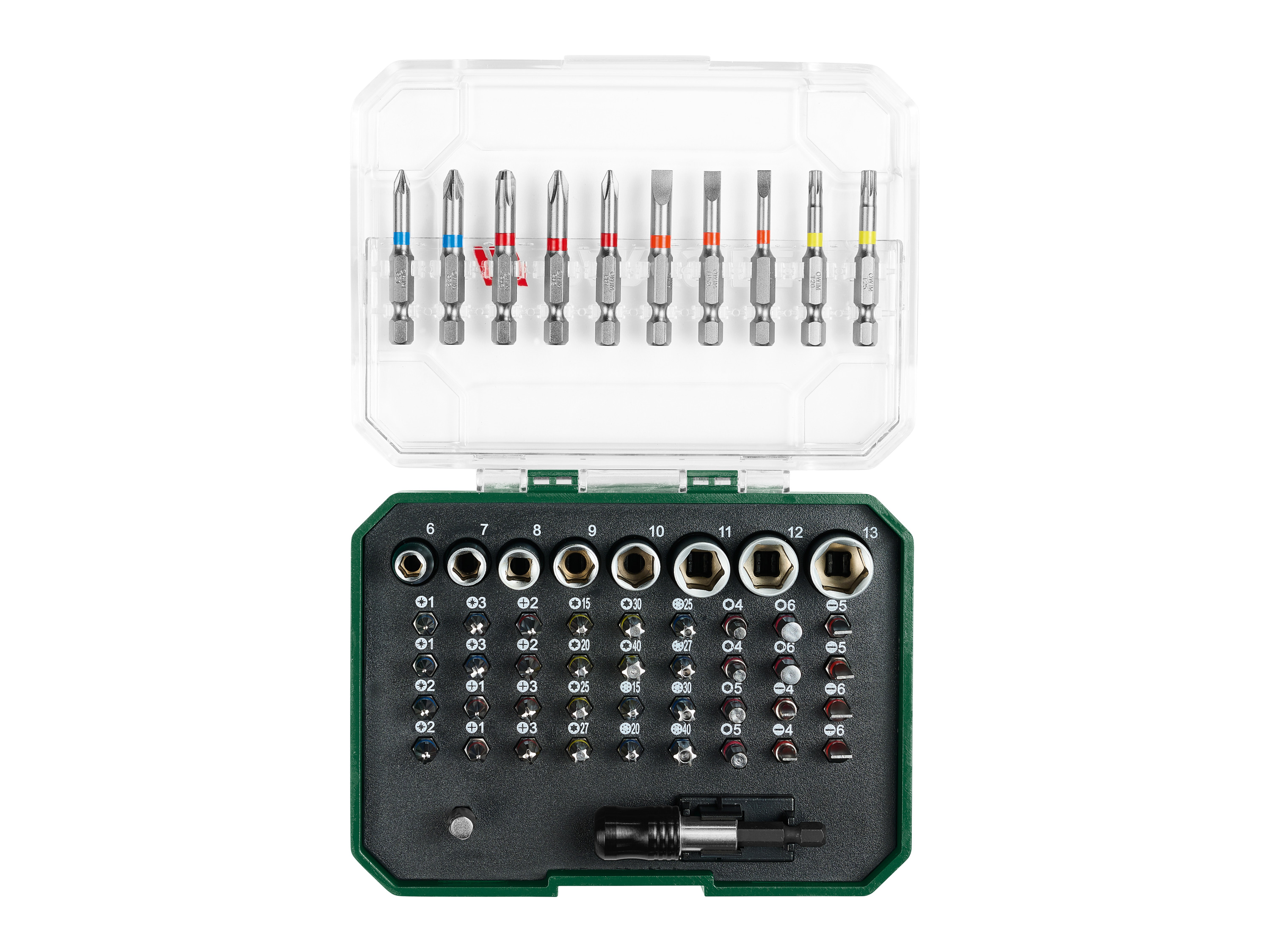 Parkside Zestaw bitów, 56 lub 71 elementów Zestaw bitów i nasadek, 56 elementów