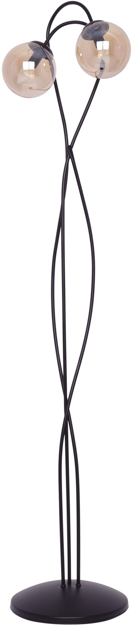 Darmowa Dostawa - Lampa stojąca 2x40 W czarna-bursztynowa Kaja Floro K5129
