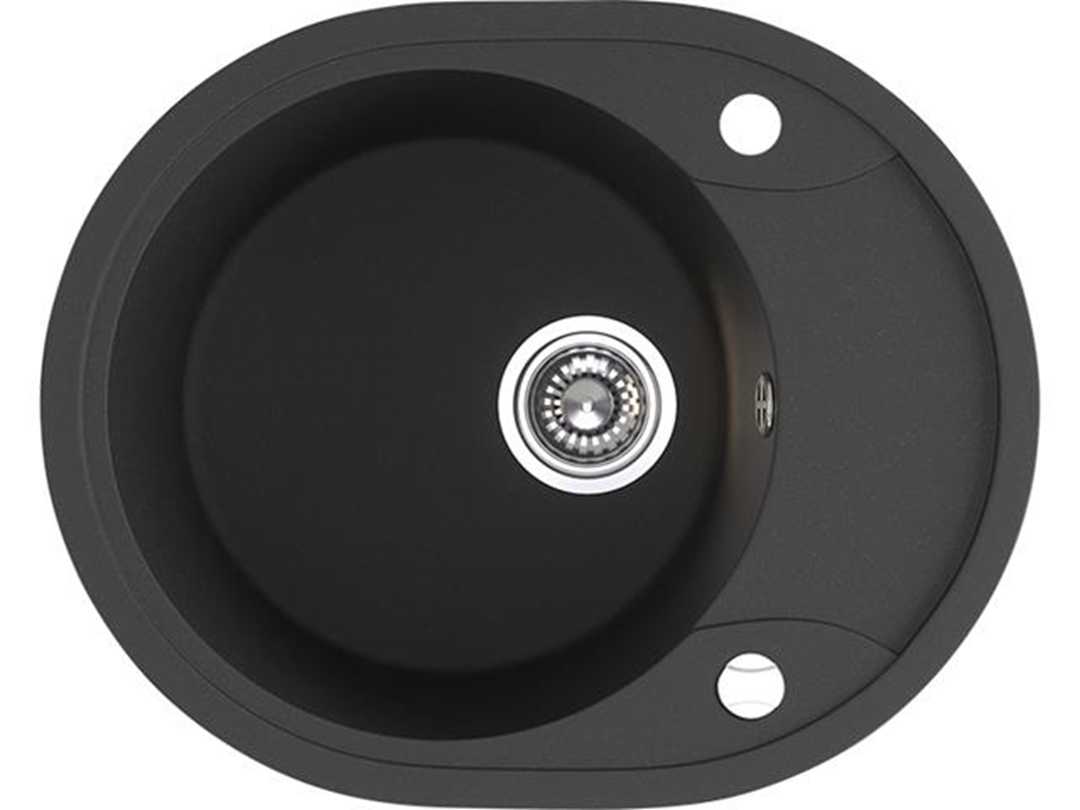 Darmowa Dostawa - Zlewozmywak granitowy 58x47 cm czarny Laveo Dafne SBD783T