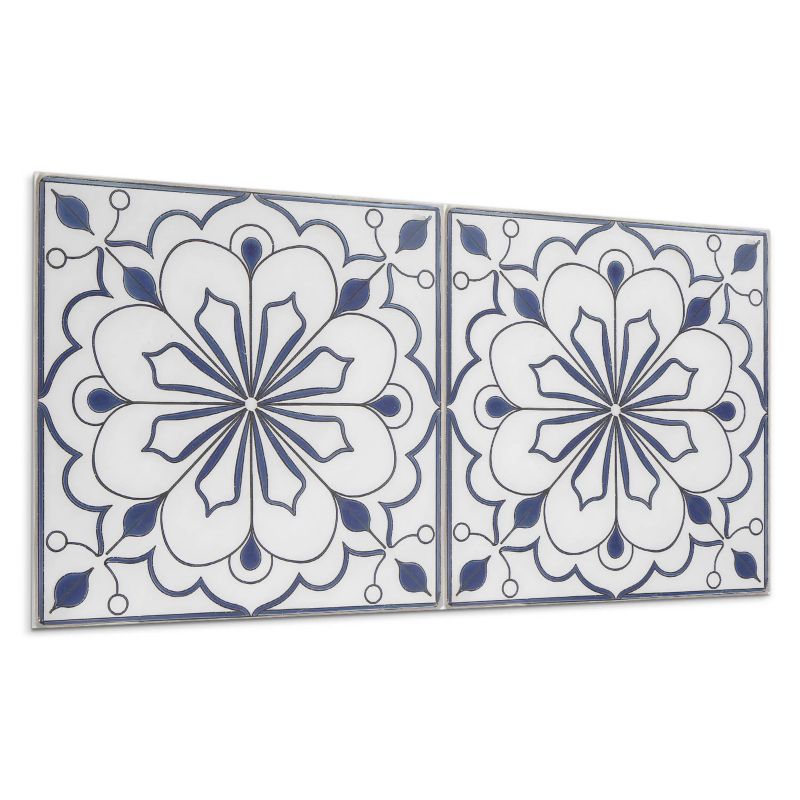 Kafelki samoprzylepne Wallfluent 40x20 cm Ceramiczny wzór z kwiatami 10 szt.