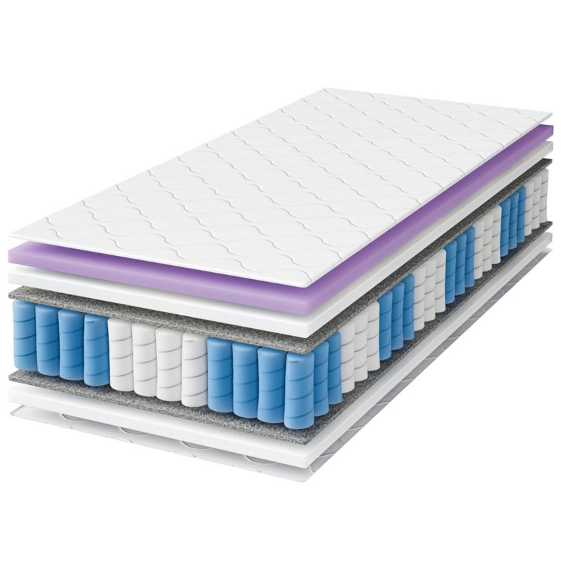 Materac hybrydowy ProHybrid 90x200 wysokość 22 cm ze sprężynami kieszeniowymi H2/H3 1 szt.