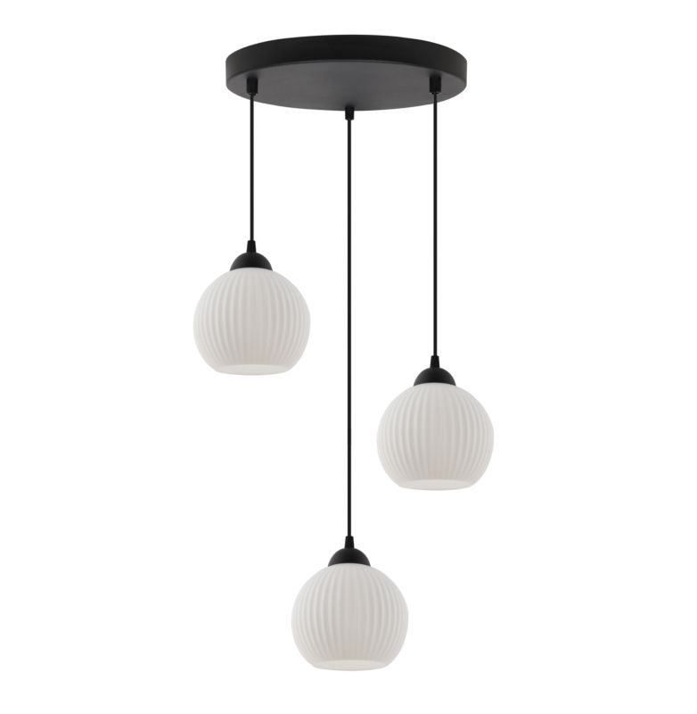 Lampa sufitowa wisząca Light Home LH Riffle Kula 3x E27 60W okragła czarny 1szt.