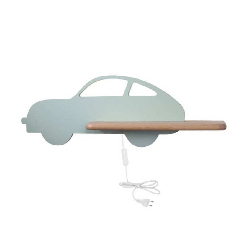 Kinkiet ścienny Candellux Car zielony-jasne drewno LED 4W 4000K 250lm IP20 wym: 15 x 43 x 12 cm - 1 szt.