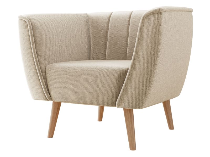 Fotel MIRJAN 24 tapicerowany Pas 1 jasny beż 1 szt.