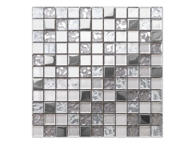 Mozaika szklana Ilcom lustrzana chrom ice white 30x30cm 1 szt.