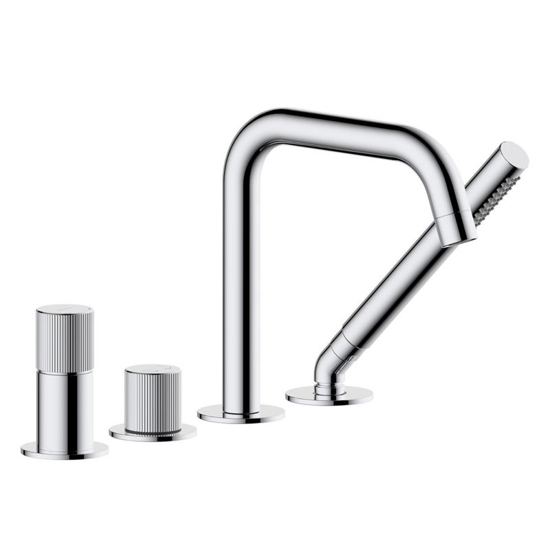 Bateria wannowo-prysznicowa Oltens Hamnes chrom 4-otworowa, zestaw natryskowy, 1 szt.