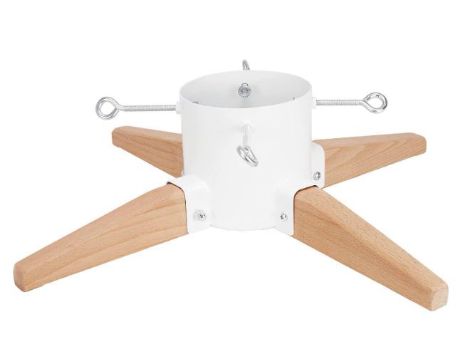 Stojak pod choinkę COIL drewniany metalowy biały rustykalny do choinki max. 2.5m 1 szt.