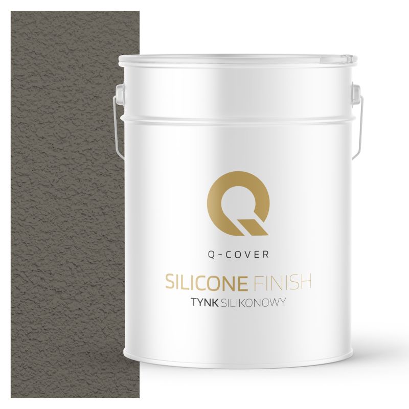 Tynk Silikonowy Elewacyjny Baranek 2.0mm Q-Cover Szary ciemny ciepły F296 15KG
