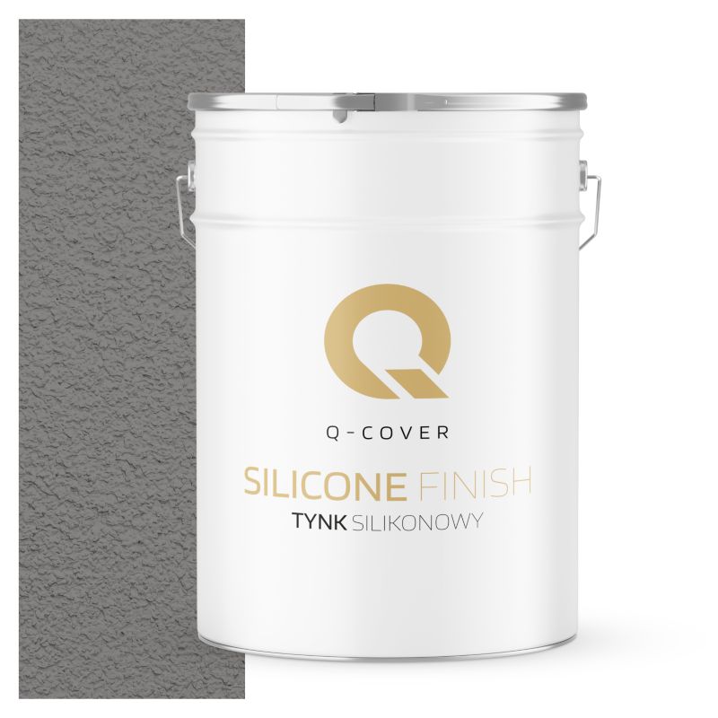 Tynk Silikonowy Elewacyjny Baranek 1.00mm Q-Cover Szary stalowy F265 25KG