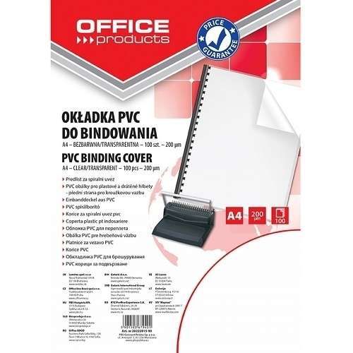 Okładka do bindowania Office Products A4 Transparent 150um 100szt