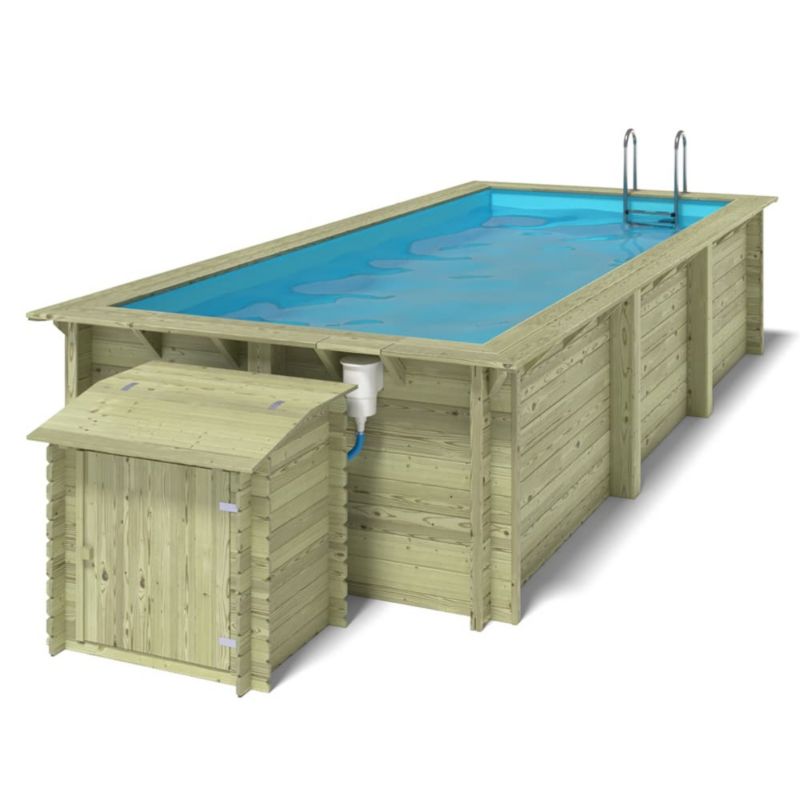 Basen drewniany Aqua ALTANKA 6,1x - H.1,31 m - z filtracją i szafką na osprzęt, BAS7307OSPI+SZA, 1szt.