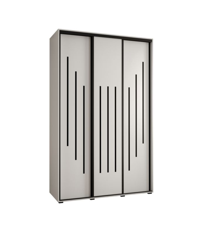 Szafa przesuwna Abiks DAVOS 8 wysoka szer.160cm gł.45cm biały/biały/czarny 1szt.