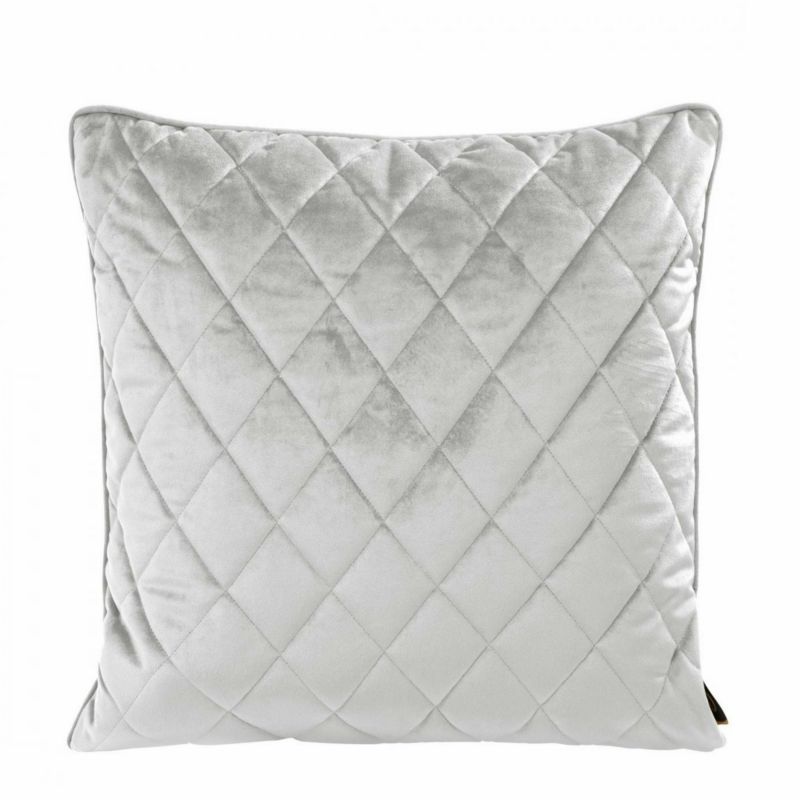 Poszewka Velvet/27 Eurofirany Dekoracyjna na poduszkę 45x45 cm Srebrna 1 szt.