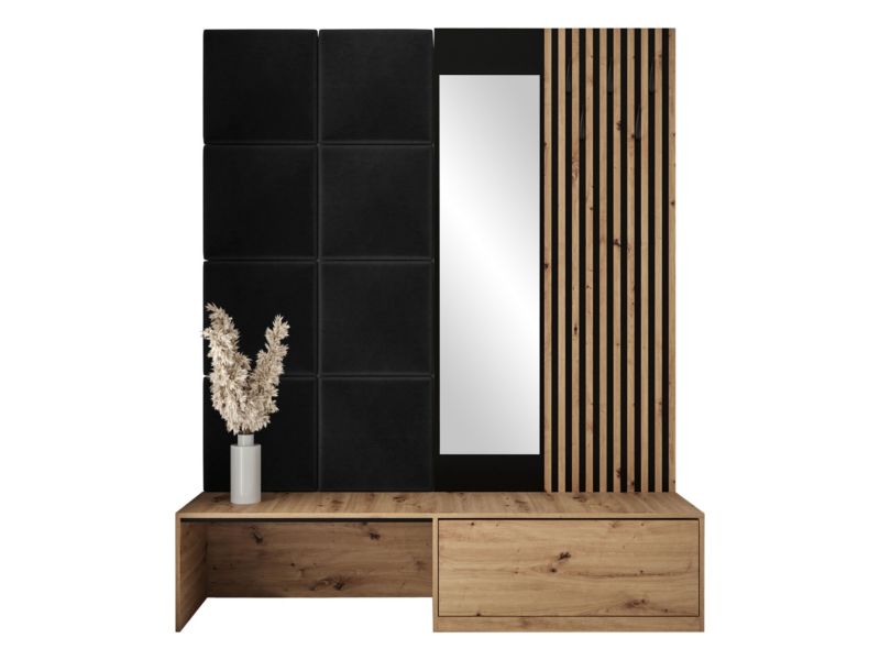 Zestaw MIRJAN 24 Premium I dąb artisan/czarny + czarny 1 kpl.