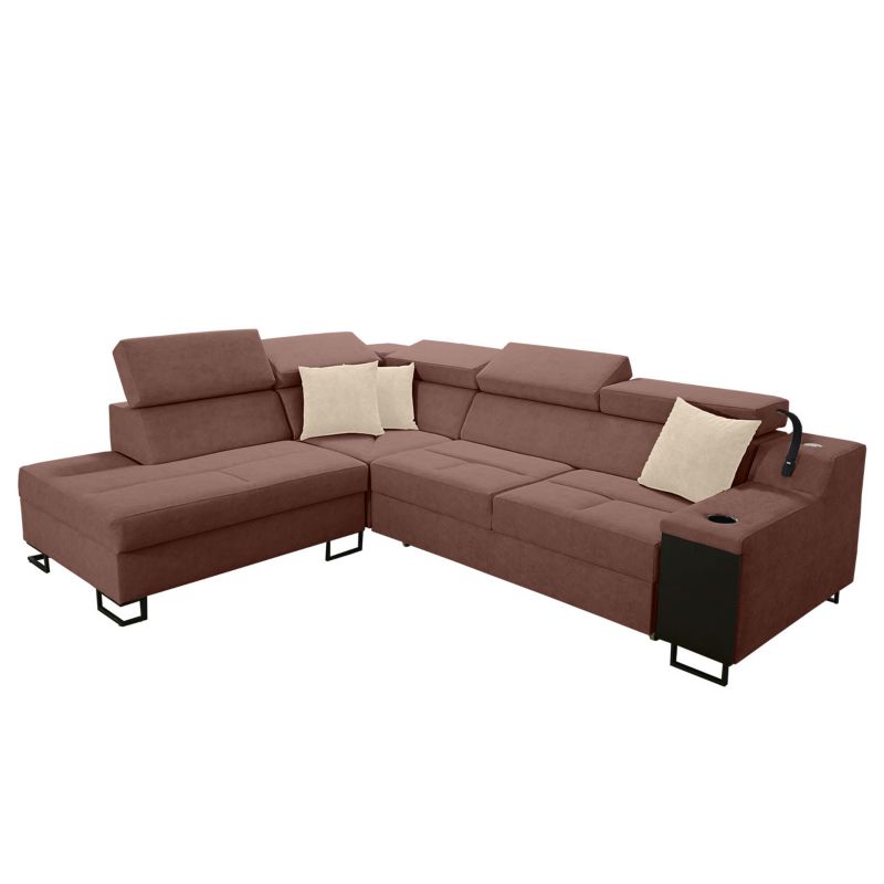 Narożnik z barkiem MIRJAN 24 Alicante VII lewy róż indyjski + ecru 1 szt.